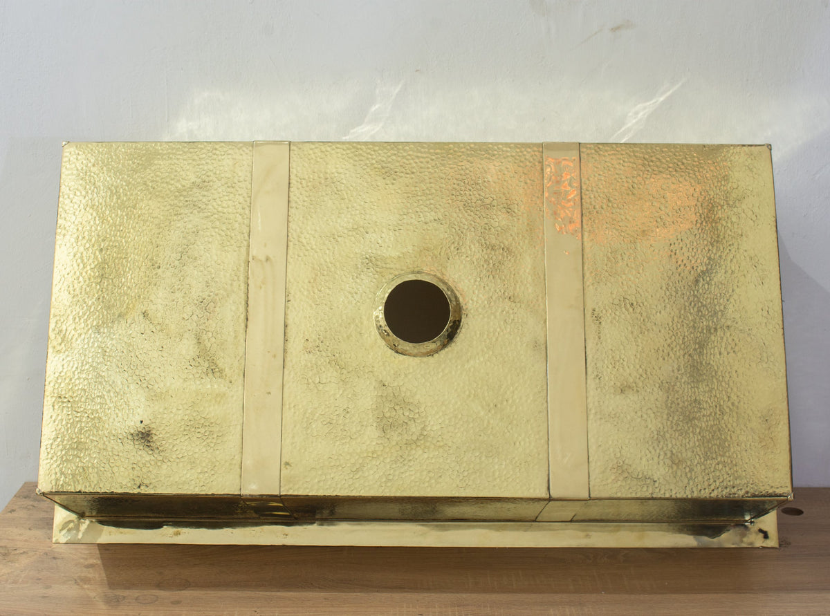 40" Hammered Unlacquered Brass Farmhouse Sink, Customizable Solid Brass Undermount Kitchen Sink, Single Basin Farmhouse Sink - Insideast