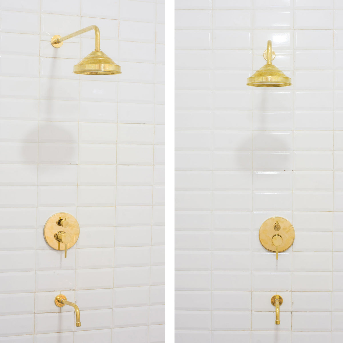 Built - in 2 outlet Brass Shower System - Head Shower System With Tub Filler - Insideast