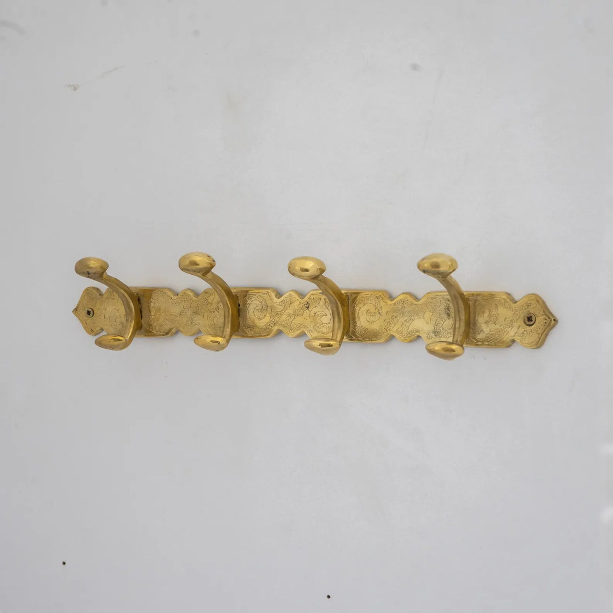 Solid Brass Clothes Hooks Holder, Handcrafted Wall Hooks Rack