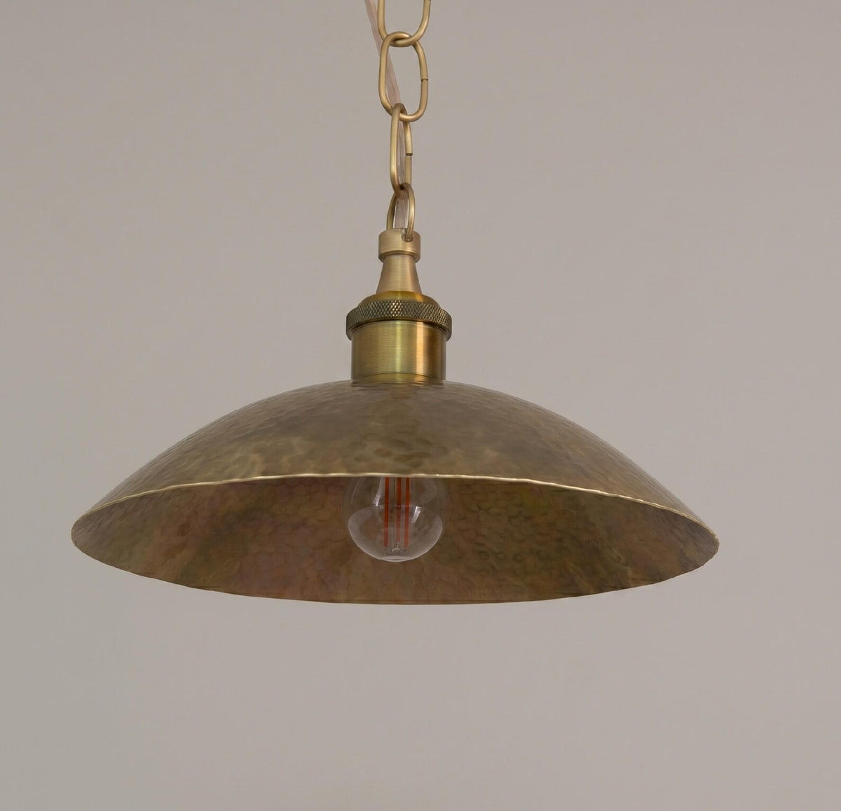 Lámpara colgante de latón martillado, accesorio industrial vintage