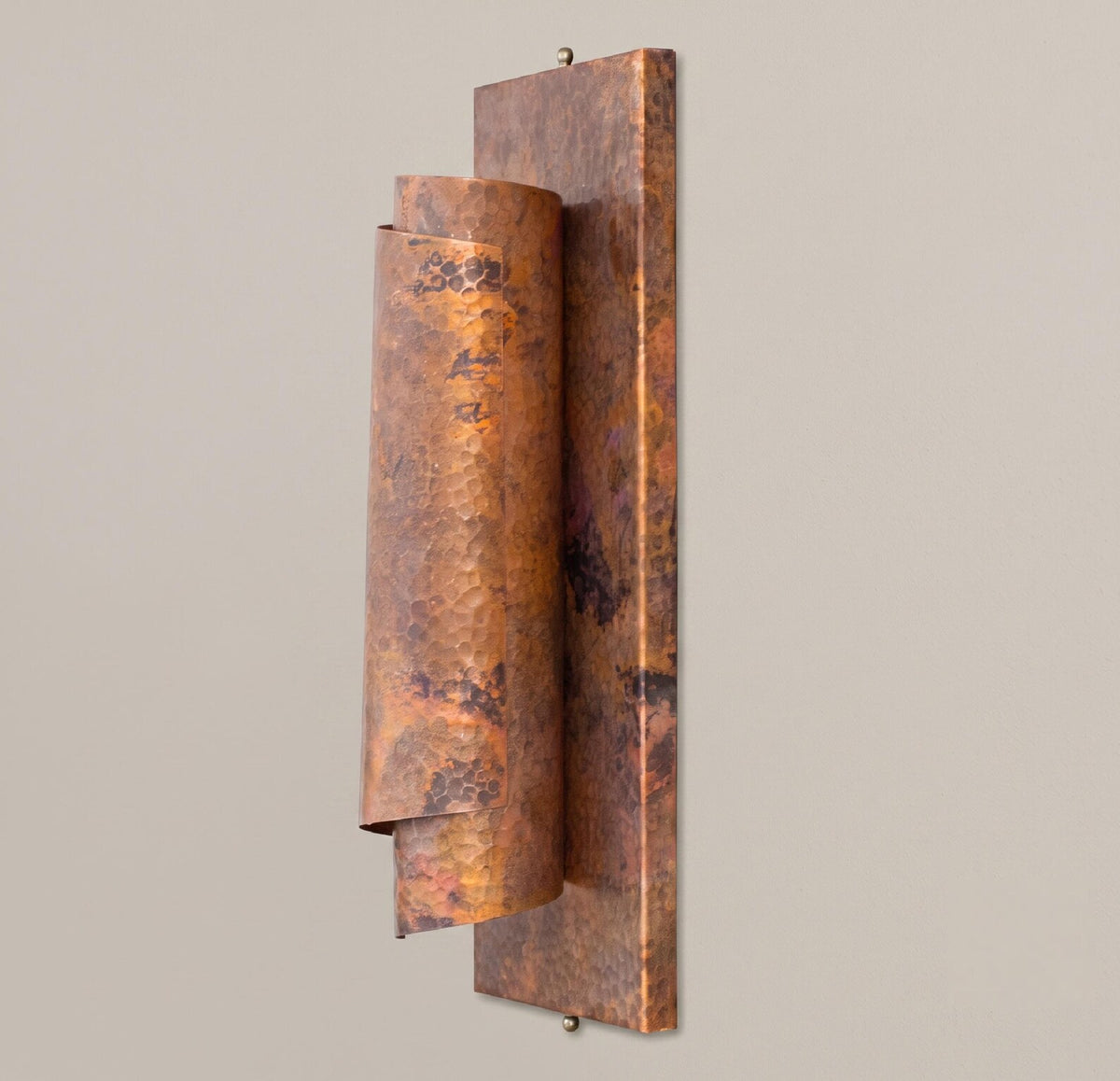 Hammered Copper Wall Sconce, Rustic Bathroom Lamp, Entryway Fixture