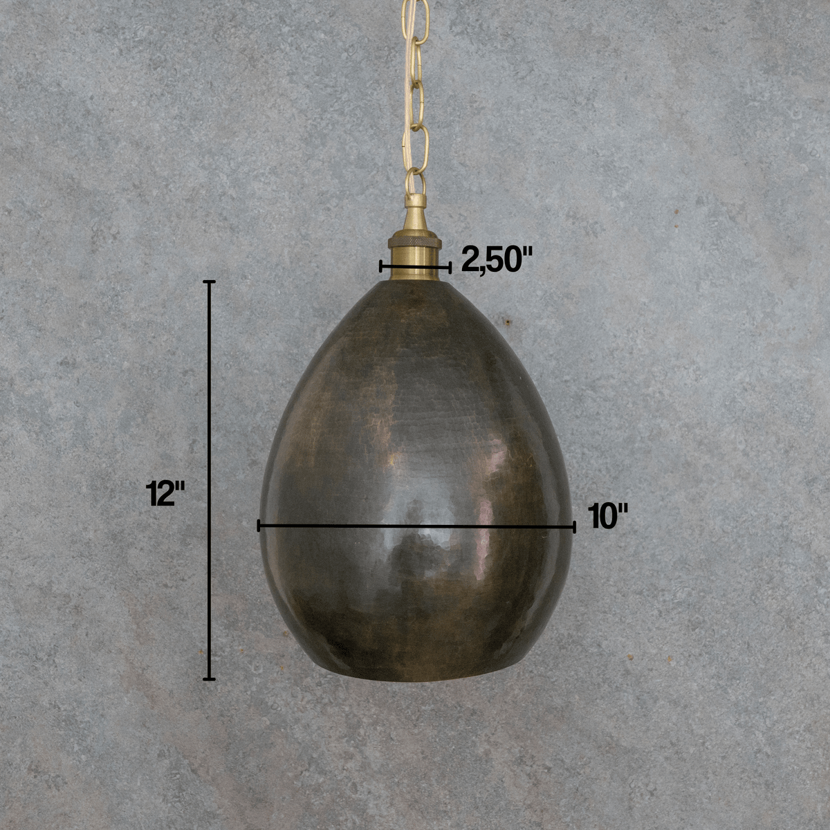 Dark Bronze Teardrop Pendant Light - Hand - Hammered Copper Hanging Lamp for Kitchen & Entryway - Insideast