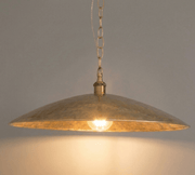 Wide Brass Island Light | Shallow Dome Dining Pendant - Insideast