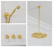 Douchette Haute Fixe, Pommeau de Douche Fixe au Plafond et Douchette à Main