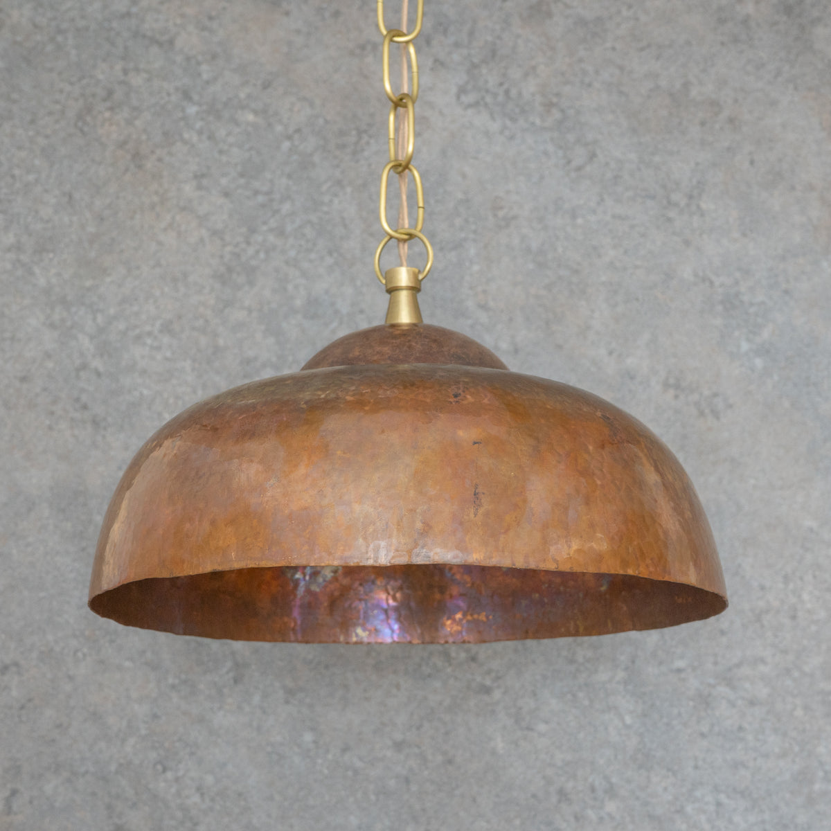 Tiered Copper Dome Pendant Light