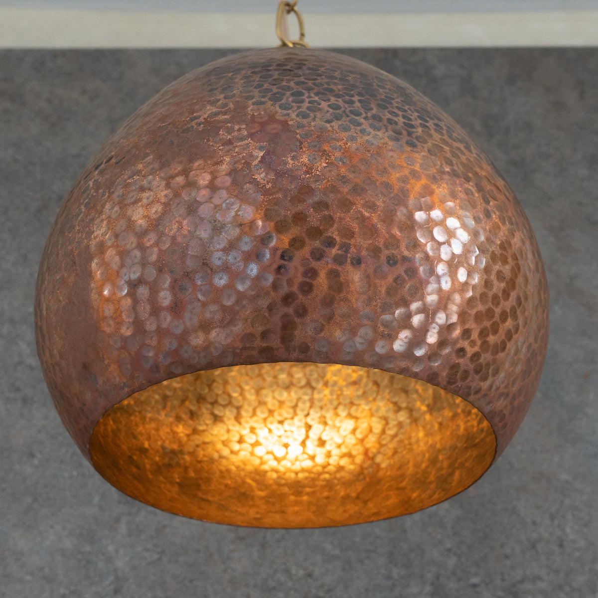 Hand - Hammered Solid Copper Teardrop Pendant Light - Moroccan Brass Fixture for Kitchen Islands & Dining Rooms - Insideast