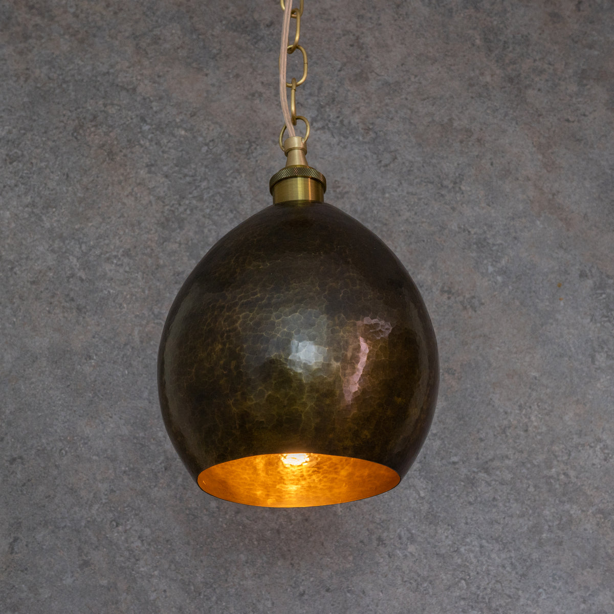 Dark Bronze Teardrop Pendant Light - Hand - Hammered Copper Hanging Lamp for Kitchen & Entryway - Insideast