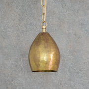 Hand - Forged Brass Teardrop Pendant Light - Organic Tapered Moroccan Hanging Lamp - Insideast