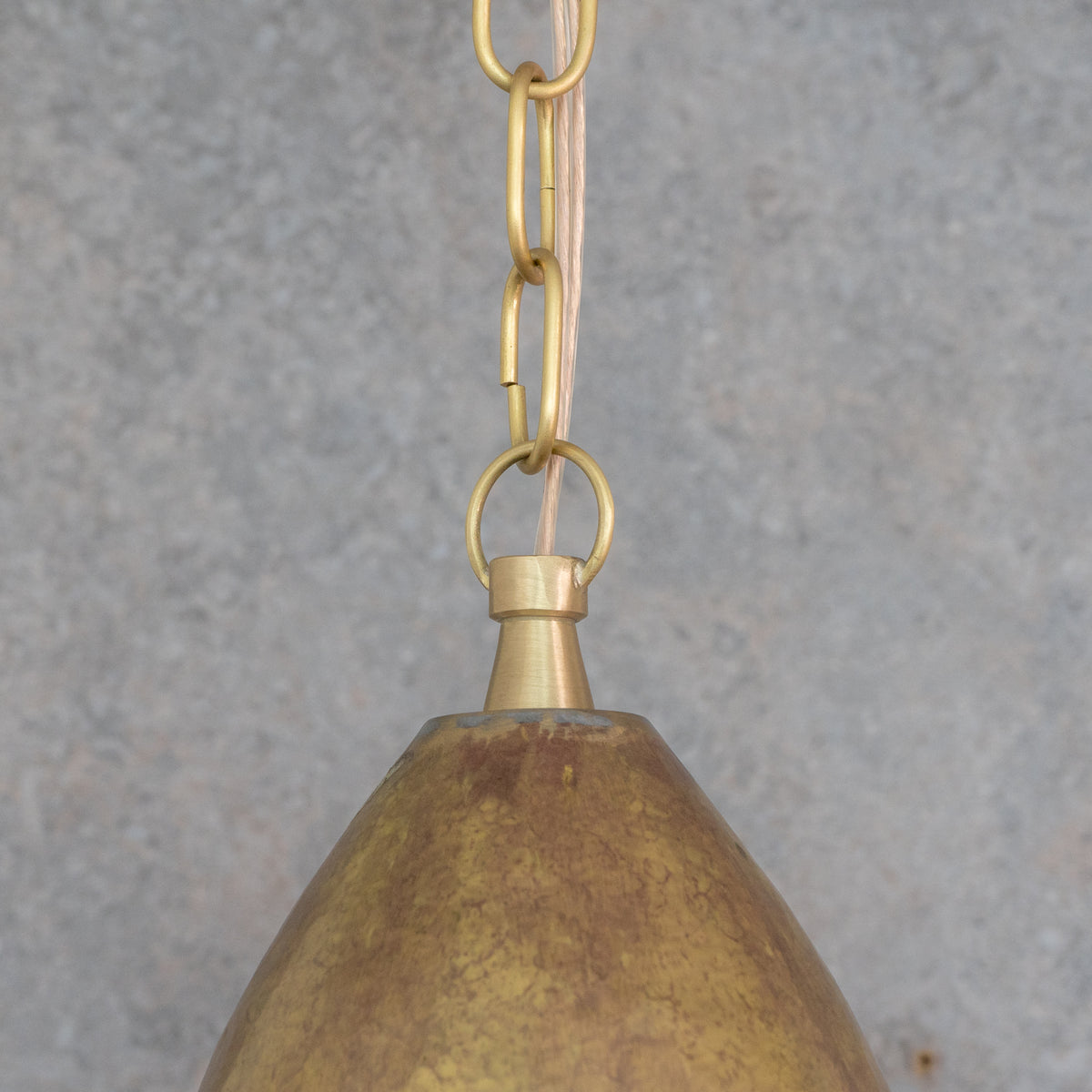 Hand - Forged Brass Teardrop Pendant Light - Organic Tapered Moroccan Hanging Lamp - Insideast