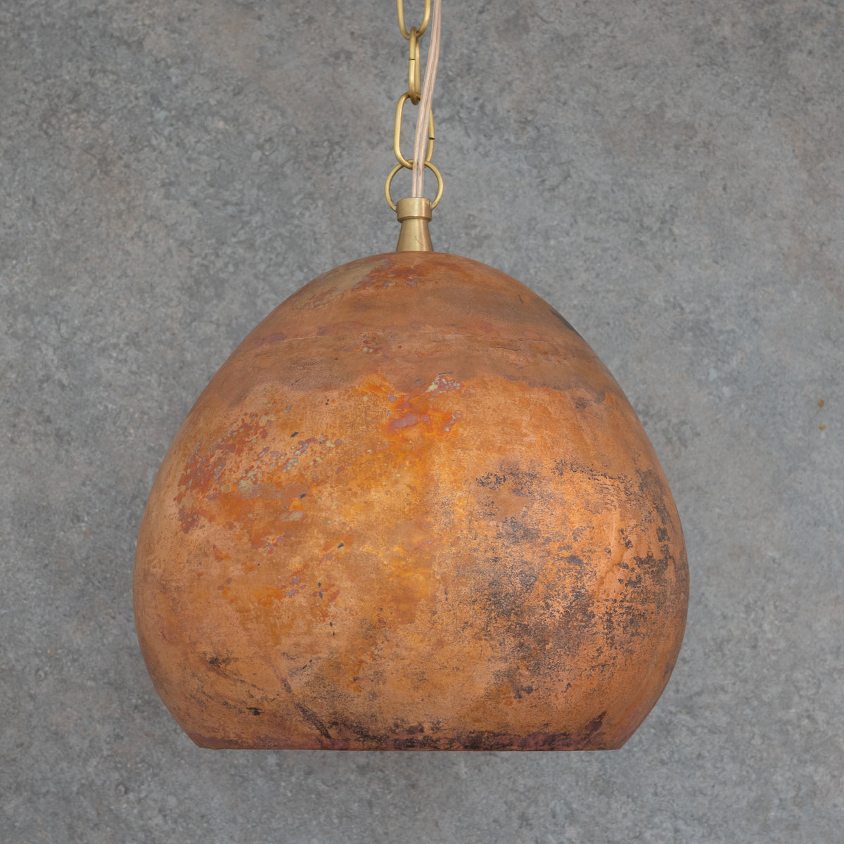 Oxidized Copper Teardrop Pendant | Handcrafted Moroccan Lamp - Insideast
