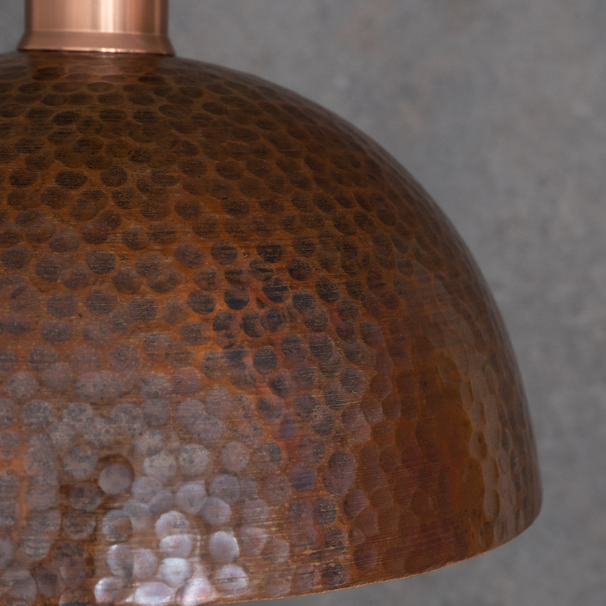 Textured Antique Copper Dome Pendant - Hand - Hammered Moroccan Industrial Hanging Light - Insideast