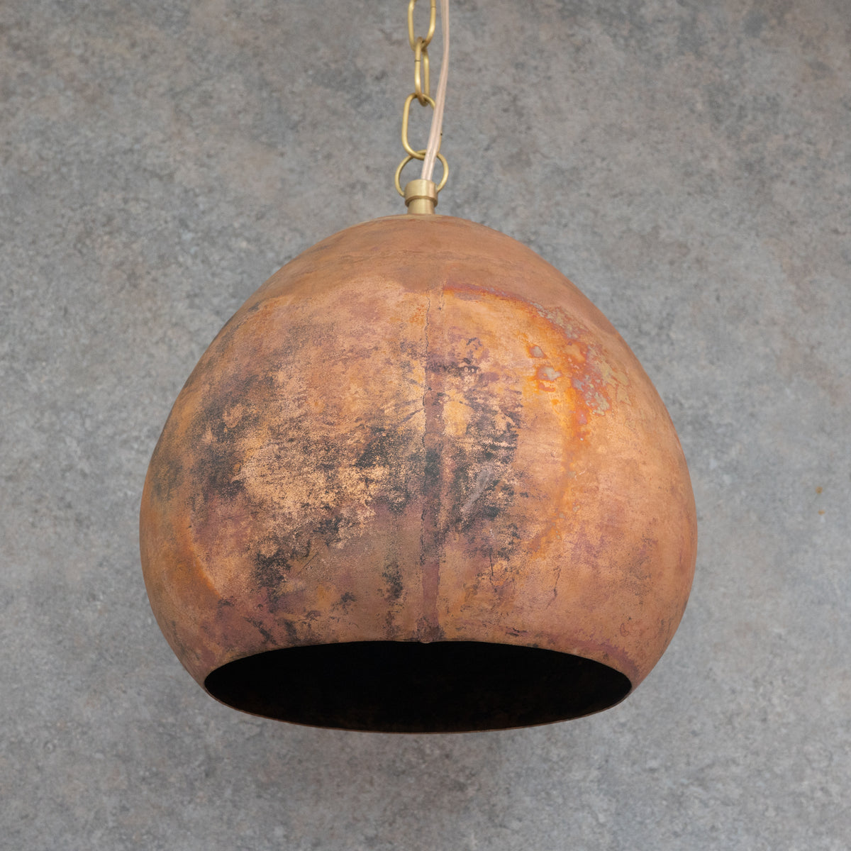 Oxidized Copper Teardrop Pendant | Handcrafted Moroccan Lamp - Insideast