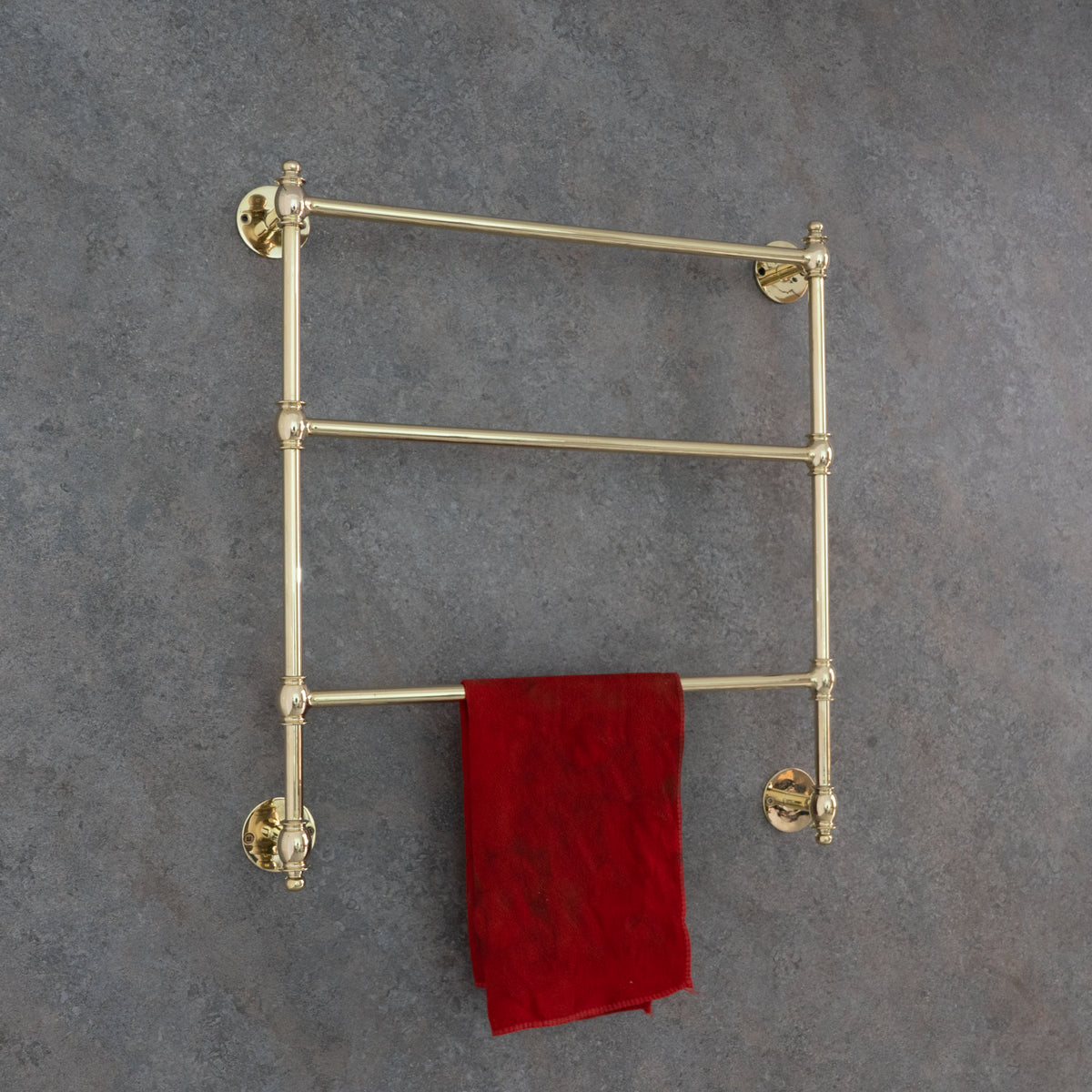 Porte-serviettes traditionnel en laiton poli | Support mural de luxe pour serviettes