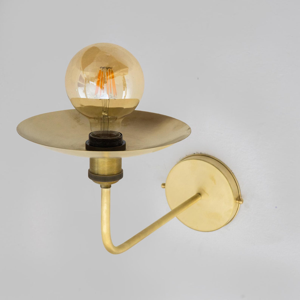 Powder Room Brass Sconce, Brushed Brass Wall Lamp, Wall Lighting Fixture