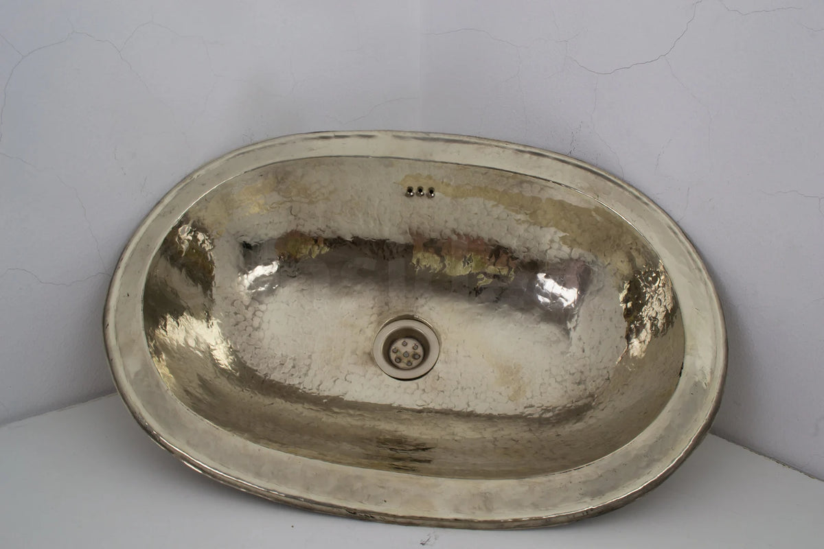 Smooth oval solid German silver drop-in sink, customer review