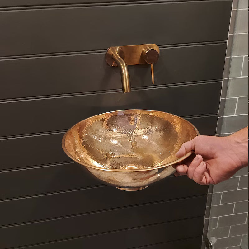 Hammered Copper Sink, Vanity Bathroom Sink, Copper Bowl Sink