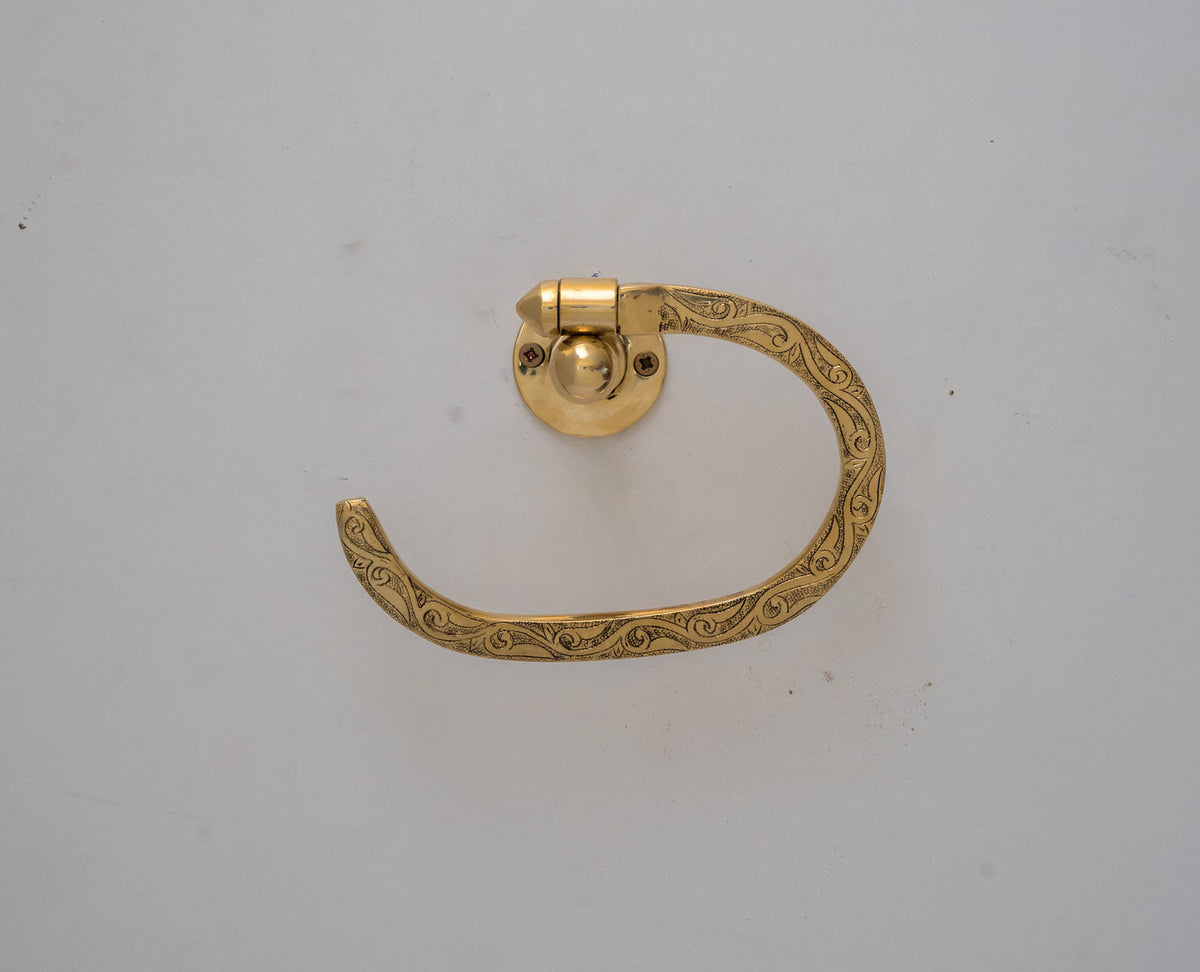 Brass Towel Holder, Towel Hanger, Wall Mount Towel Hook, Unlacquered Brass