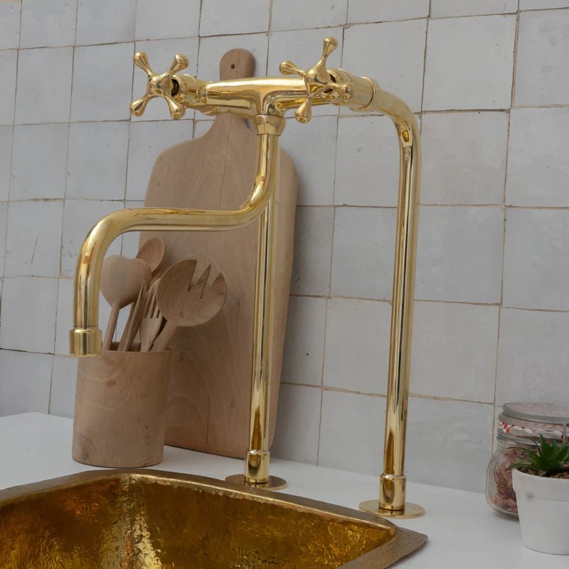 Antique Brass Kitchen Faucet – Unlacquered Brass Faucet - Insideast