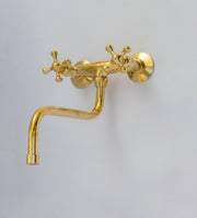 Antique Brass Kitchen Faucet – Wall Kitchen Faucet - Insideast