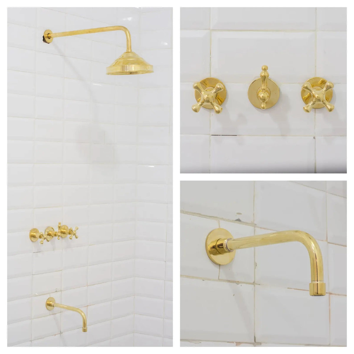 Antique Brass Shower Fixtures – Brass Shower Set - Insideast