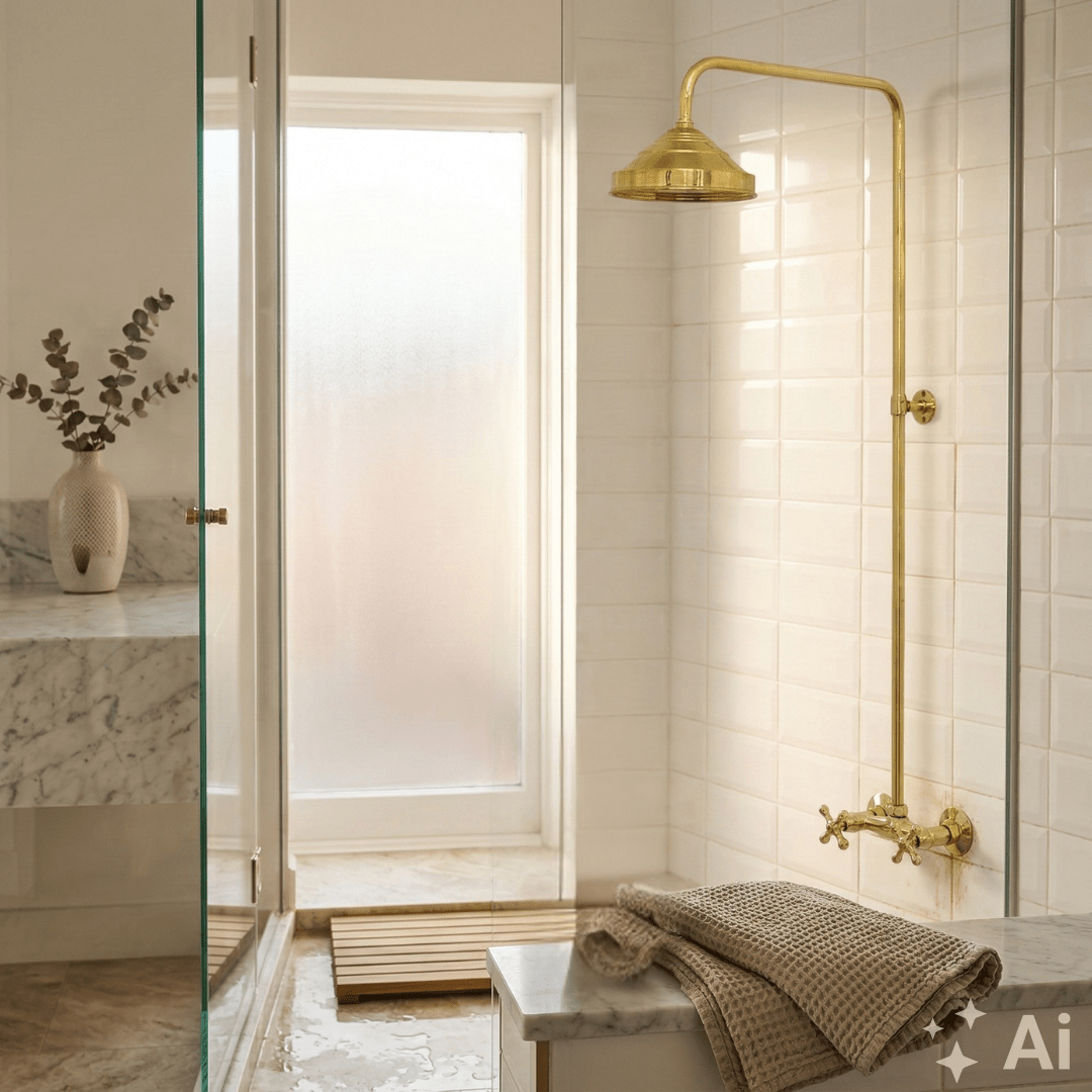 Antique Brass Shower Fixtures – Brass Shower System - Insideast