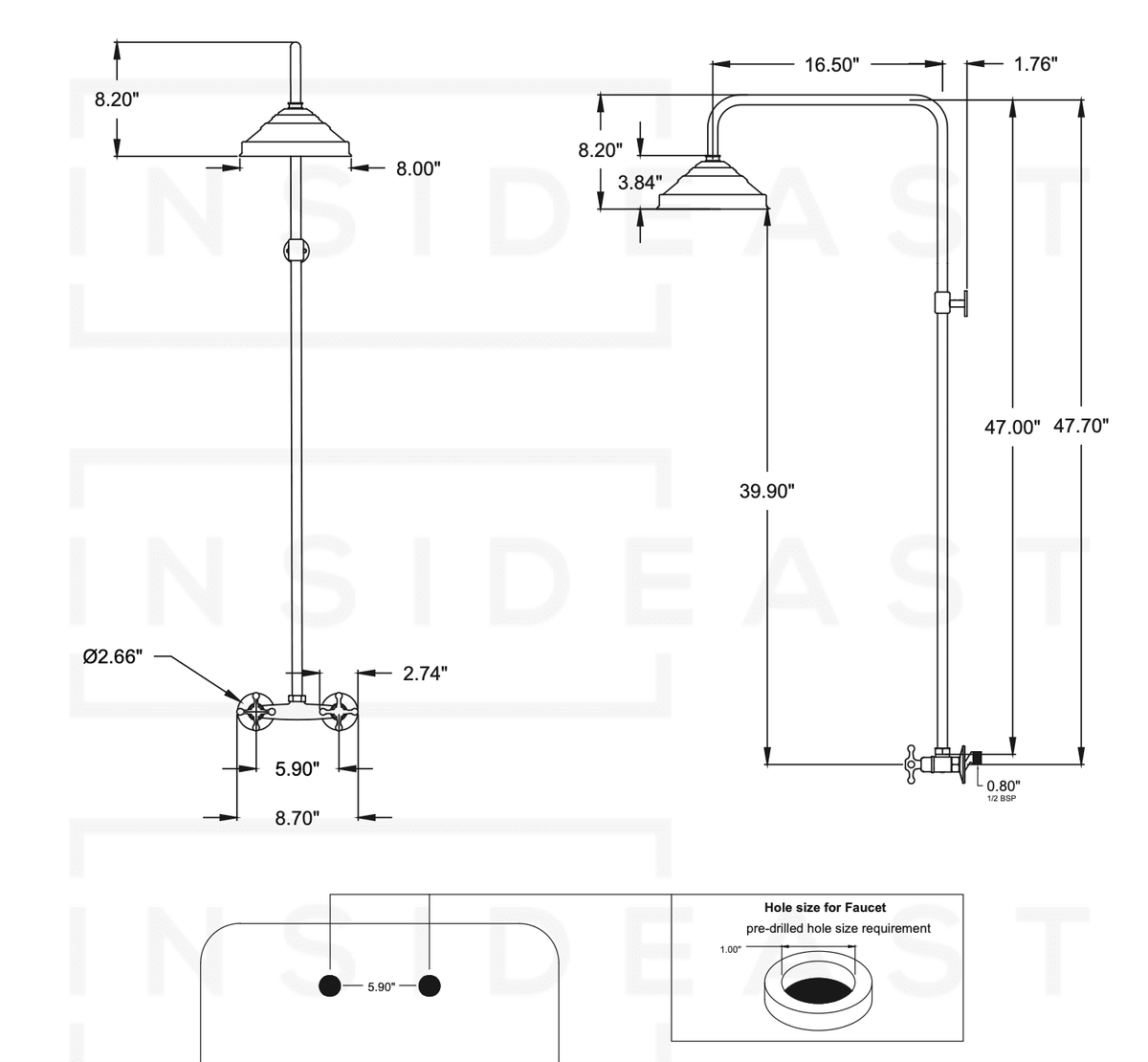 Antique Brass Shower Fixtures – Brass Shower System - Insideast