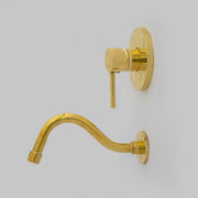 Antique Brass Tub Filler, Wall Mount Solid Brass Tub Faucet - Insideast