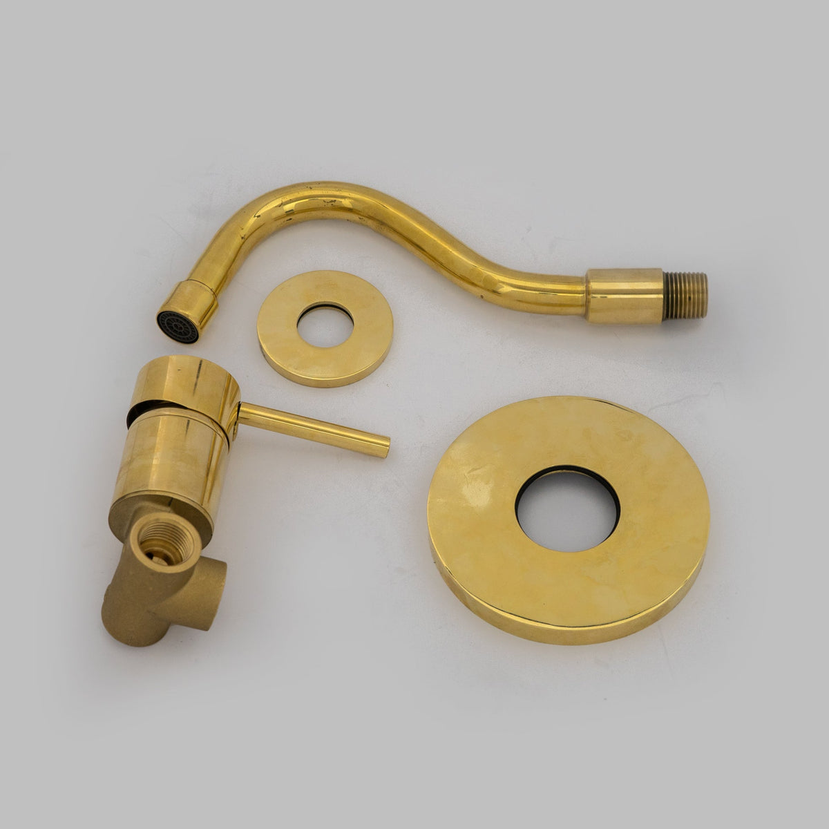 Antique Brass Tub Filler, Wall Mount Solid Brass Tub Faucet - Insideast