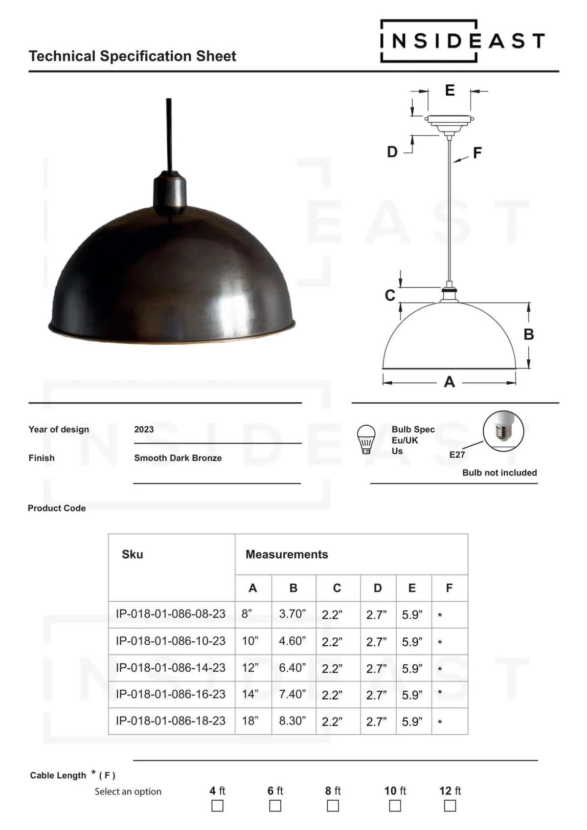 Antique Bronze Pendant Light, Bronze Dome Pendant, Antique Ceiling Lampshade - Insideast