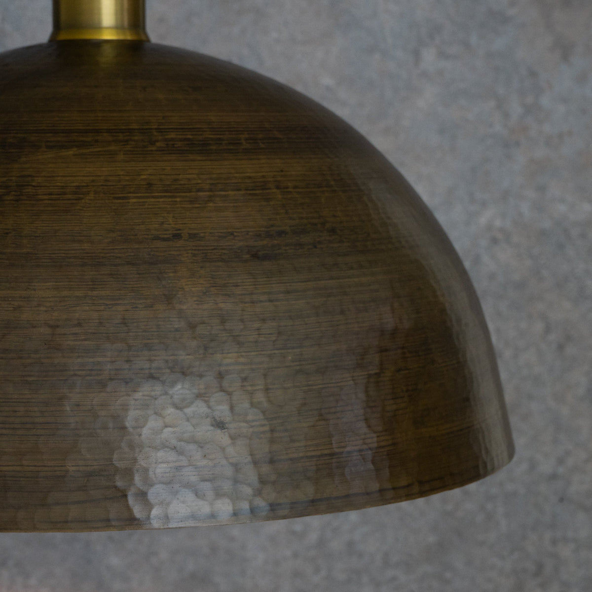 Antique Bronze Soft - Hammered Dome Pendant Light | Dark Oil - Rubbed Finish - Insideast
