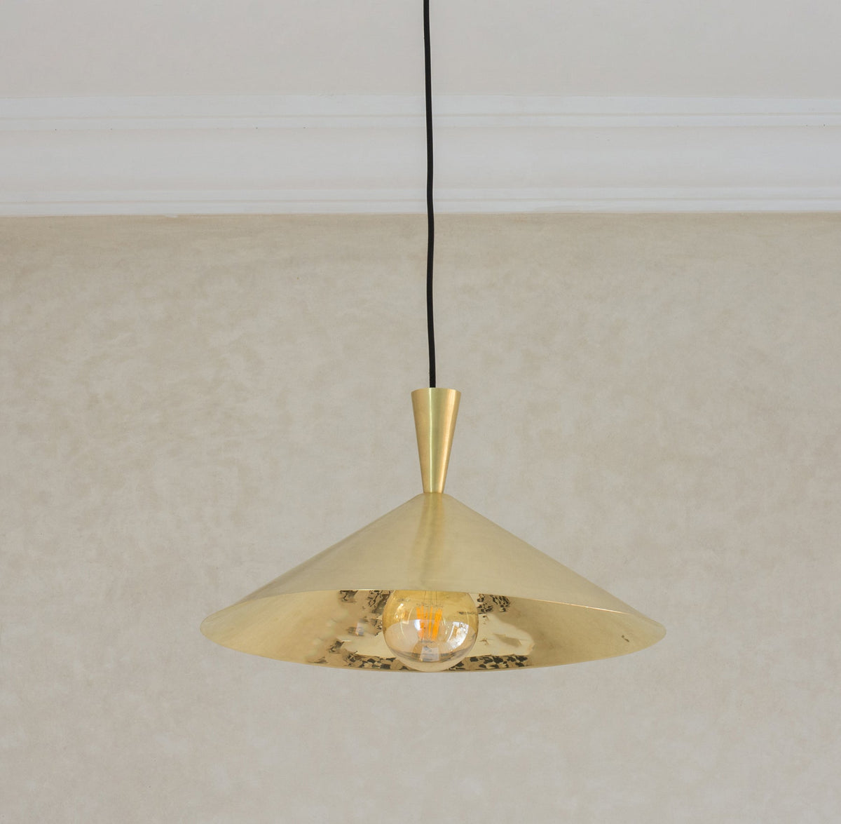Brass Cone Pendant Light, Kitchen Island Ceiling Light Fixture, Modern Hanging Shade For Kitchen & Living Room, Cone Shade Light - Insideast