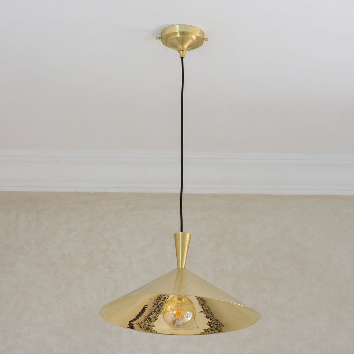Brass Cone Pendant Light, Kitchen Island Ceiling Light Fixture, Modern Hanging Shade For Kitchen & Living Room, Cone Shade Light - Insideast