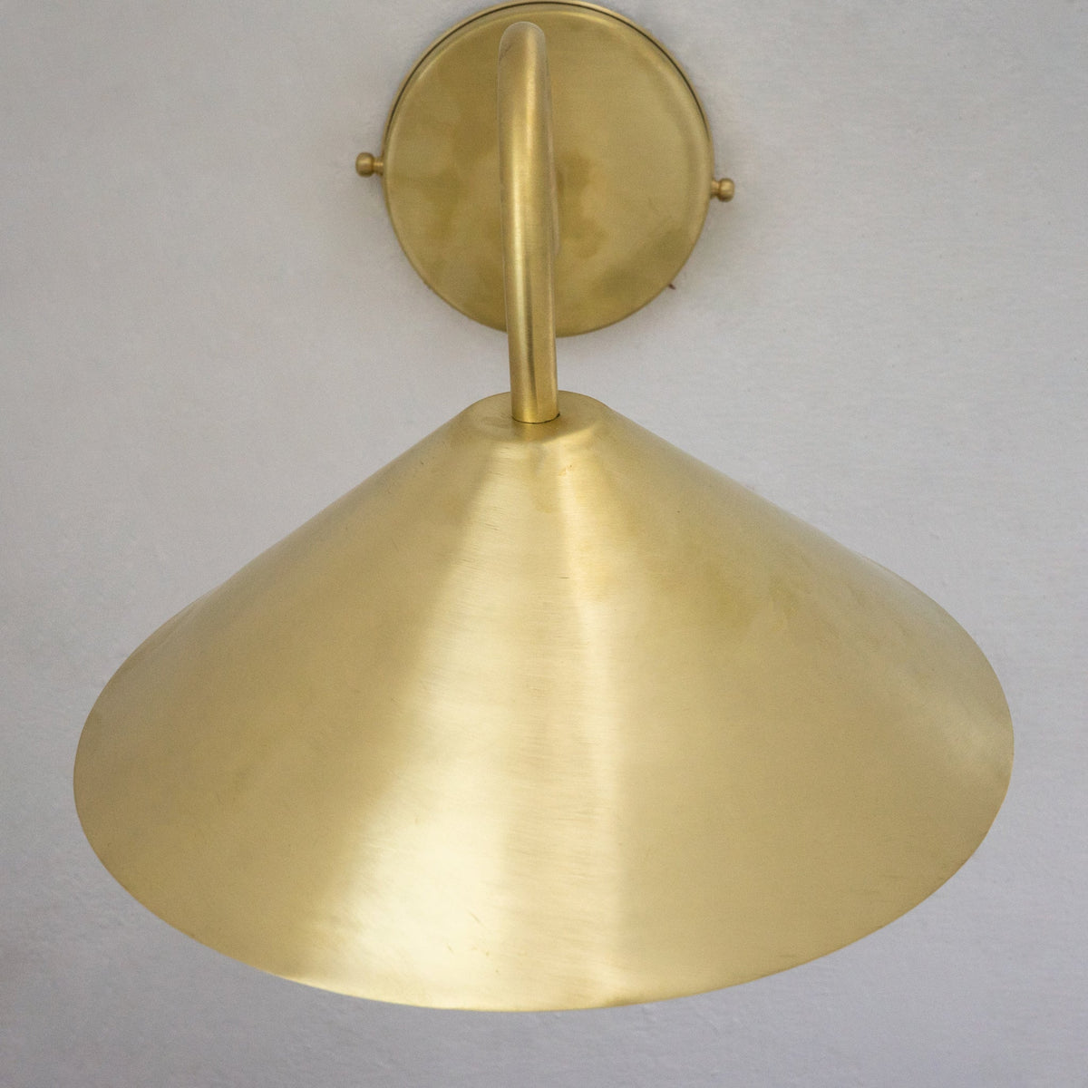 Brass Gooseneck Sconce Light | Cone Shade Wall Lamp - Insideast
