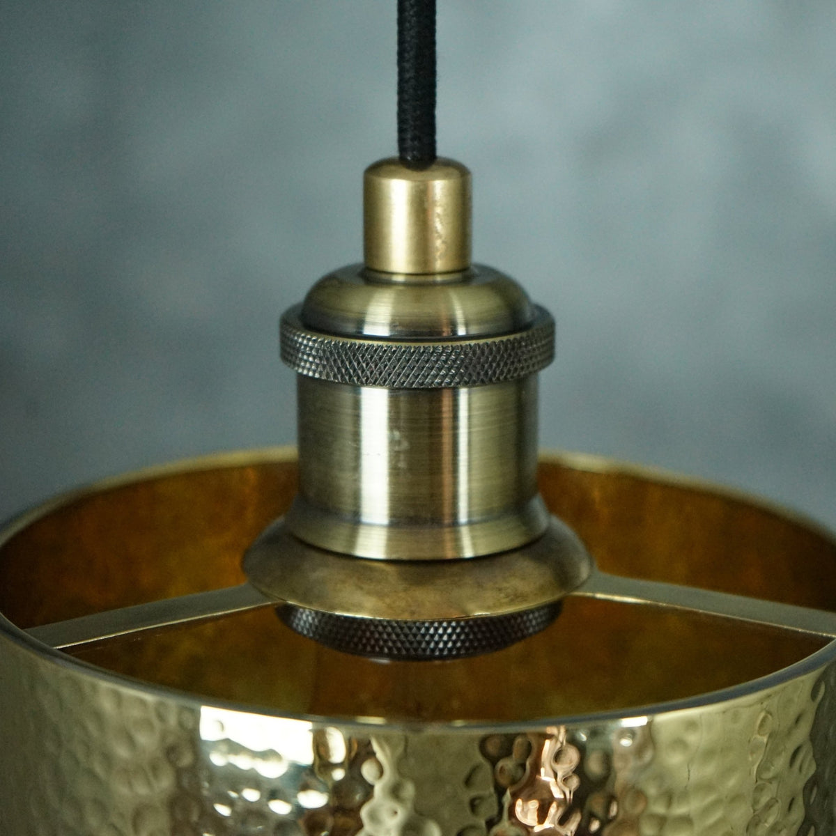 Brass Pendant Light, Hammered Brass Cylindric Pendant Light, Ceiling Light - Insideast
