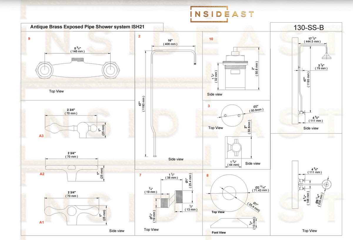 Brass Shower – Brass Shower Fixtures - Insideast