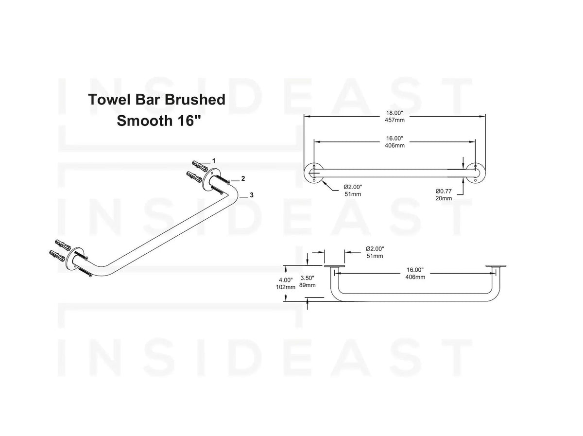 Brass Towel Bar Holder | Bathroom Towel Hanger - Insideast
