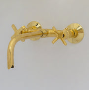 Brass Wall Mount Faucet – Antique Brass Bathroom Faucet - Insideast