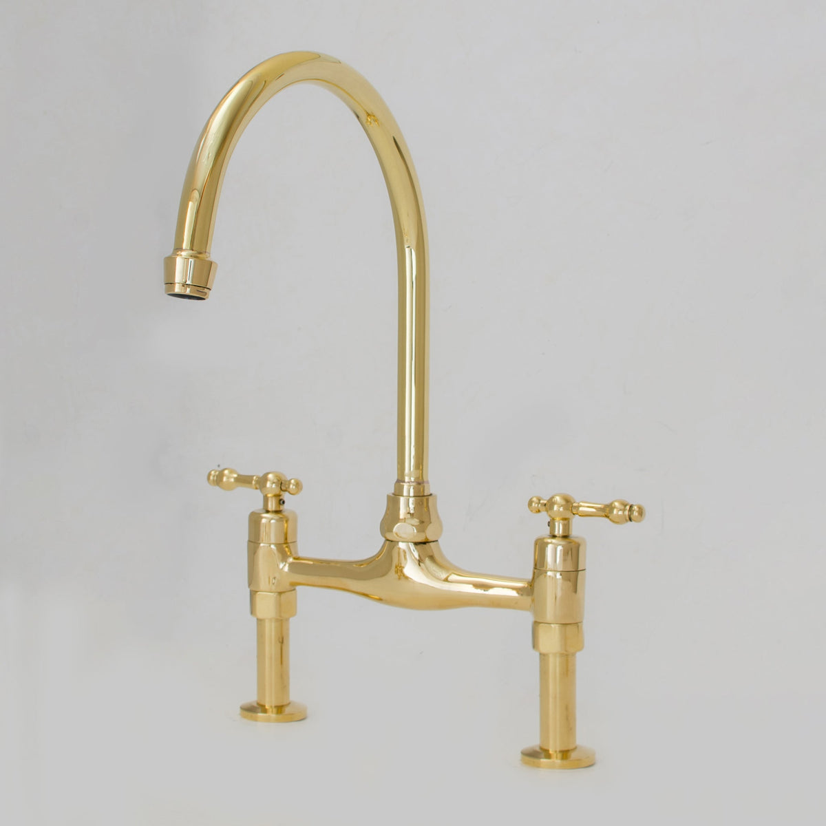 Bridgeford - Unlacquered Brass Kitchen Bridge Faucet - Insideast