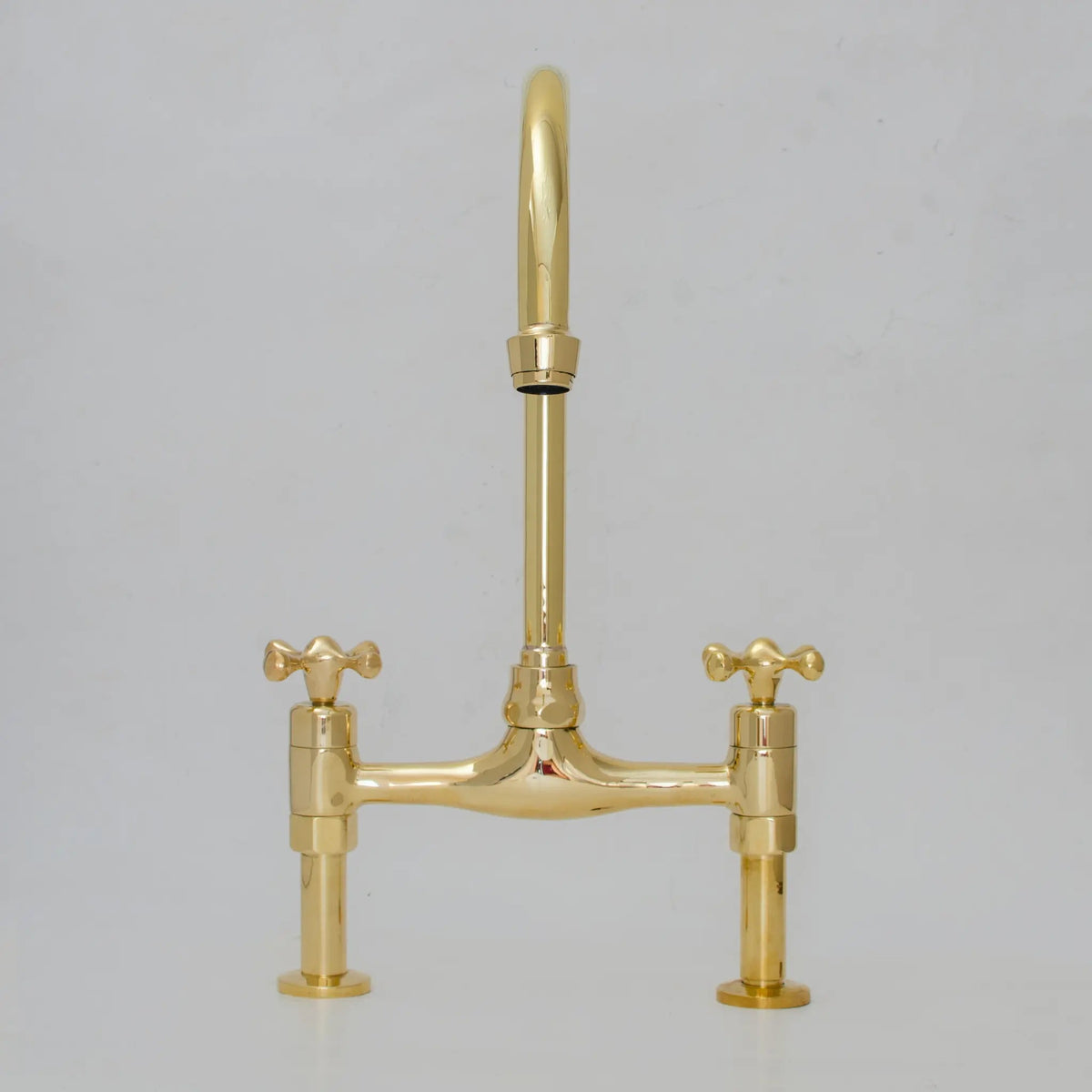 Bridgeford - Unlacquered Brass Kitchen Bridge Faucet - Insideast