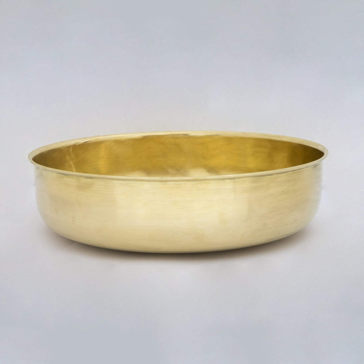 Brushed Brass Bathroom Vessel Sink, Solid Brass Powder Room Basin - Insideast