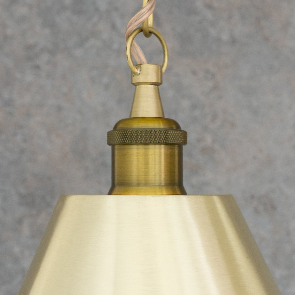 Brushed Brass Cone Pendant Light - Sleek Modern Moroccan Task Lighting - Insideast