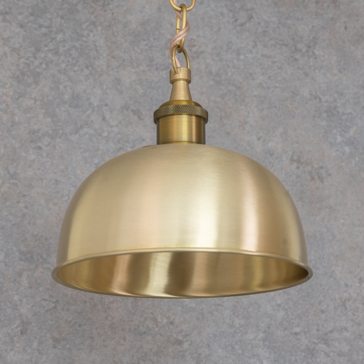Brushed Brass Flared Dome Pendant Light - Hand - Finished Moroccan Brass Pendant - Insideast
