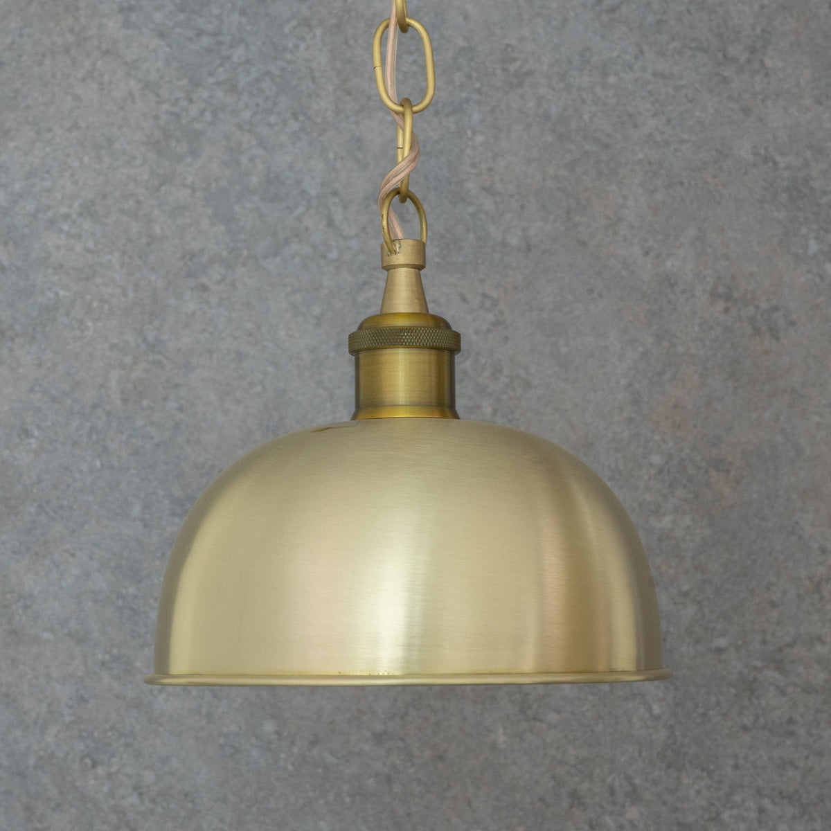 Unlacquered Brass Dome Pendant Light