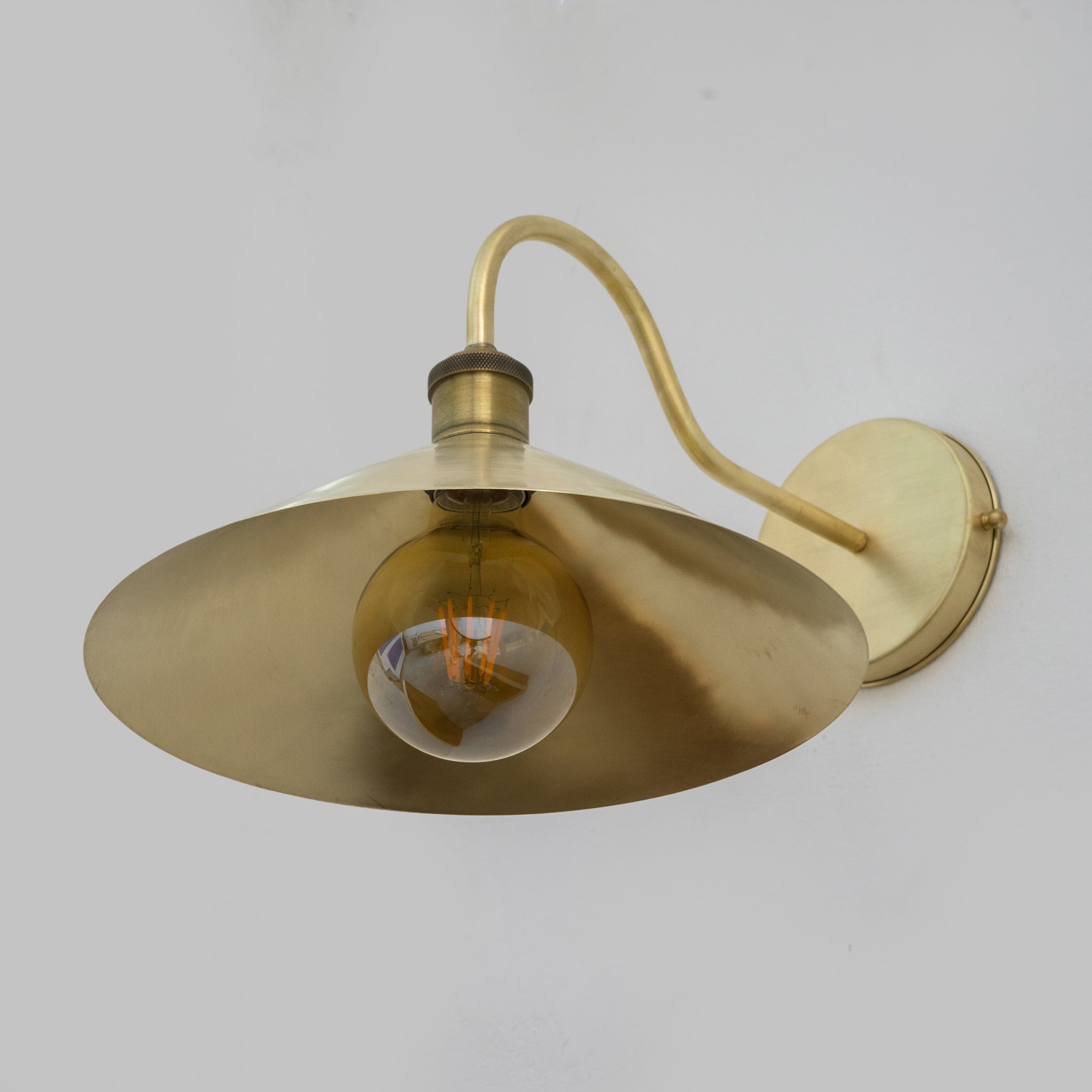 Brushed Brass Hallway Sconce – With Bulb