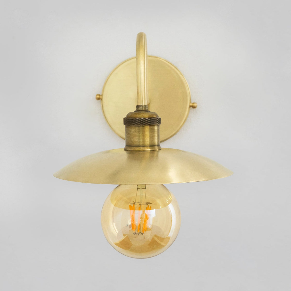 Brushed Brass Wall Sconce Light, Solid Brass Wall Lamp, Wall Lighting Fixture - Insideast