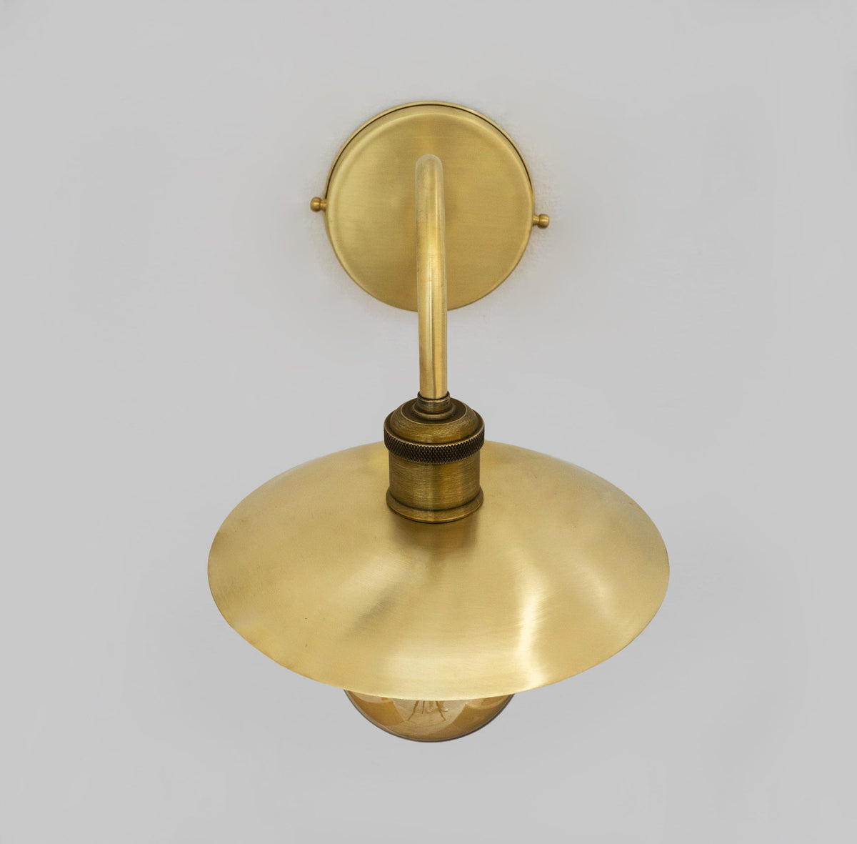 Brushed Brass Wall Sconce Light, Solid Brass Wall Lamp, Wall Lighting Fixture - Insideast