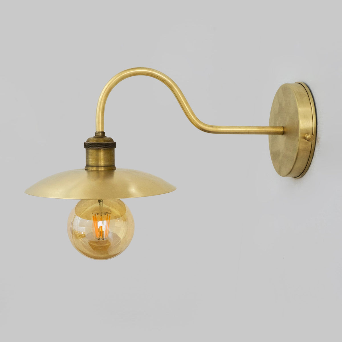 Brushed Brass Wall Sconce Light, Solid Brass Wall Lamp, Wall Lighting Fixture - Insideast