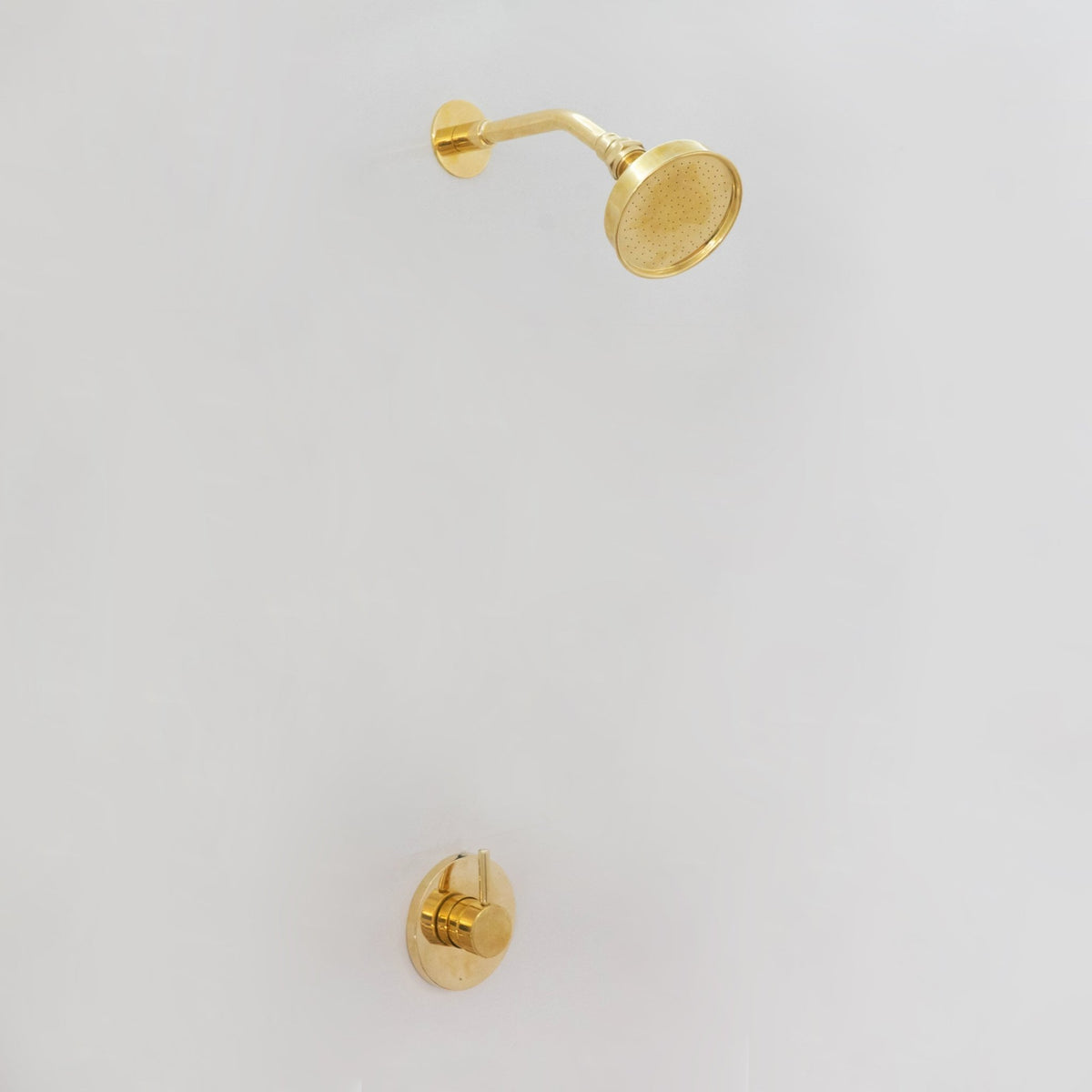 Built - in Solid Brass Shower, Unlacquered Brass Swiveling Showerhead, Rainfall Shower - Insideast