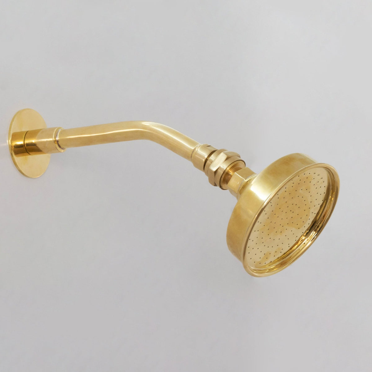 Built - in Solid Brass Shower, Unlacquered Brass Swiveling Showerhead, Rainfall Shower - Insideast