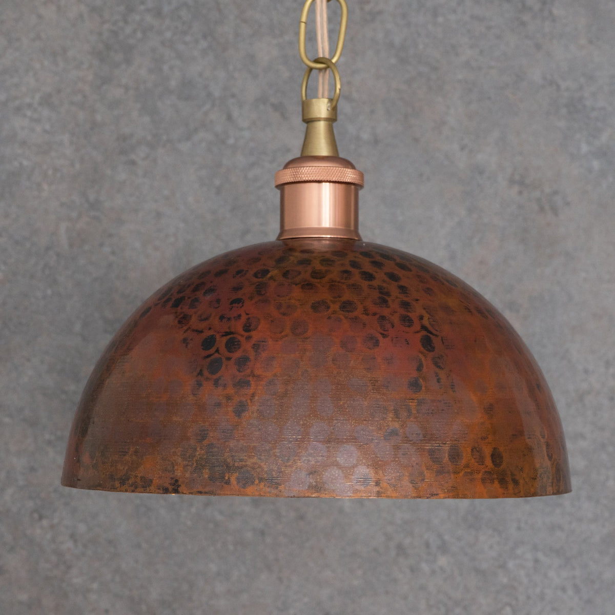 Copper Smooth Hammered Dome Pendant Light : The Warmth of Marrakesh - Insideast